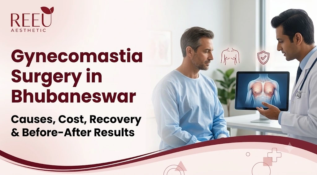 Illustration explaining expected changes after gynecomastia surgery