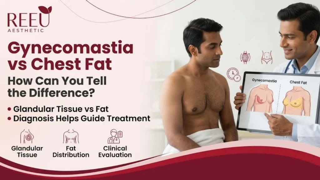 Gynecomastia vs chest fat comparison in men